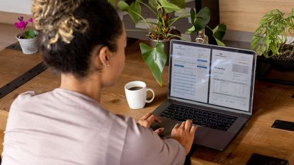 Woman on a laptop